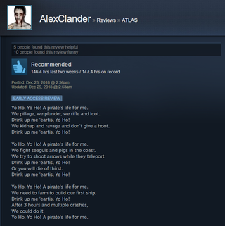 Illustration for article titled Atlas, As Told By Steam Reviews